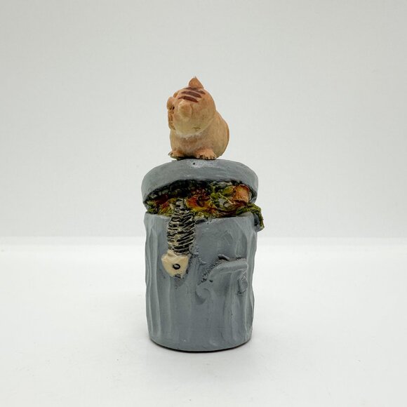 Vintage Peter Fagan Cat Kitten Garbage Can Trash Kitty Painted Scotland - Picture 4 of 6